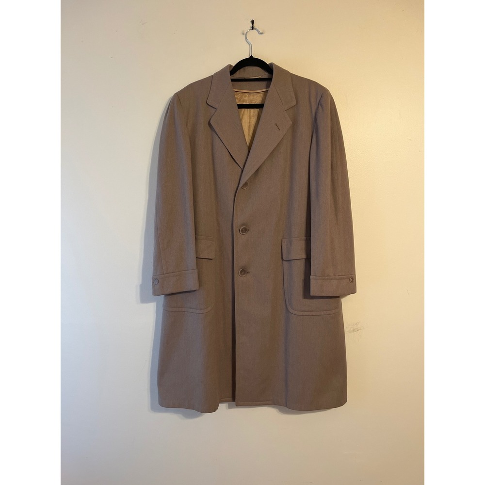 Vintage Amalgamated Workers of America Union‎ Made Mens Overcoat Tan Brown Coat